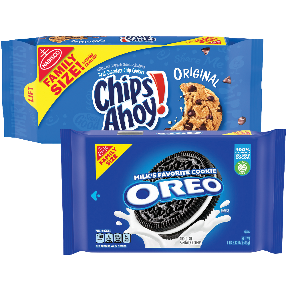 Nabisco Family Size Oreo or Chips Ahoy Cookies