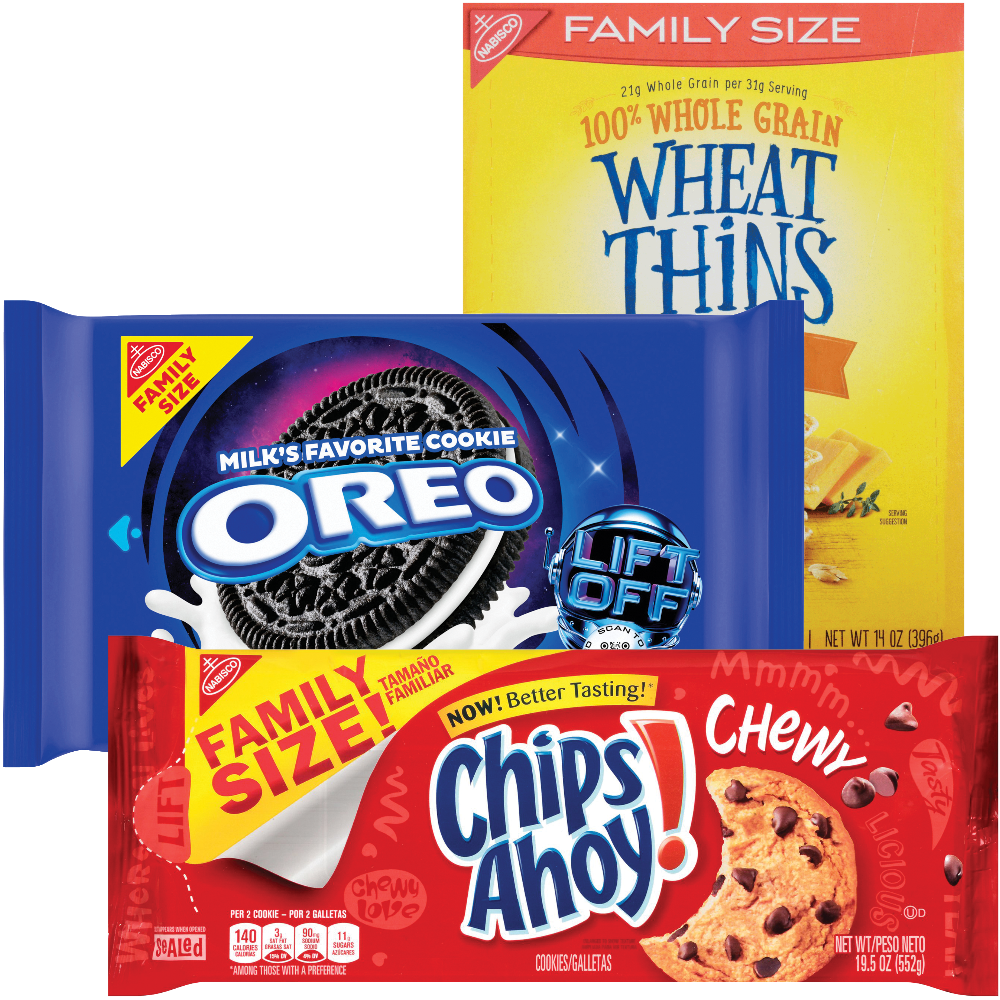 Nabisco Family Size Chips Ahoy or Oreo Cookies