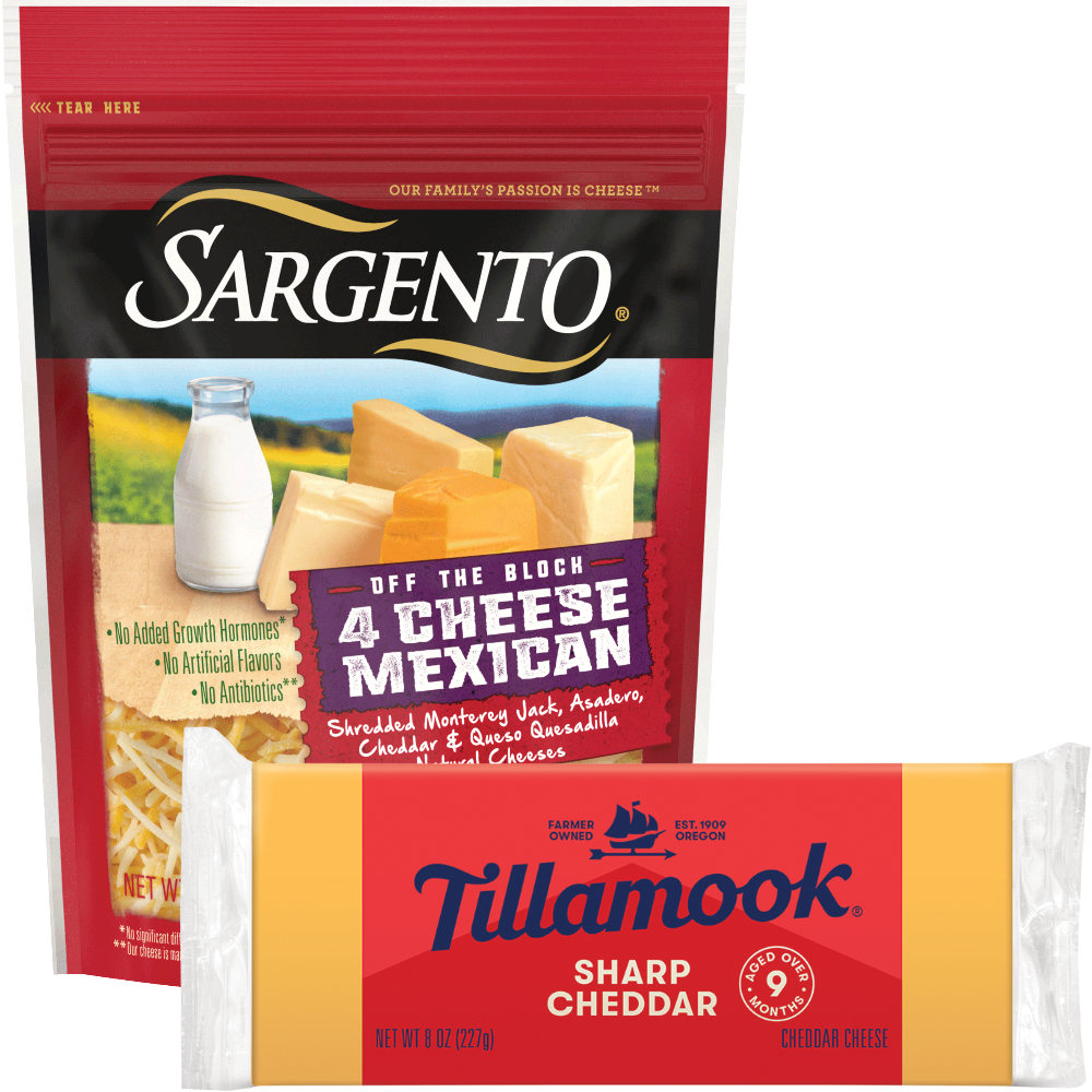 Sargento or Tillamook Cheese