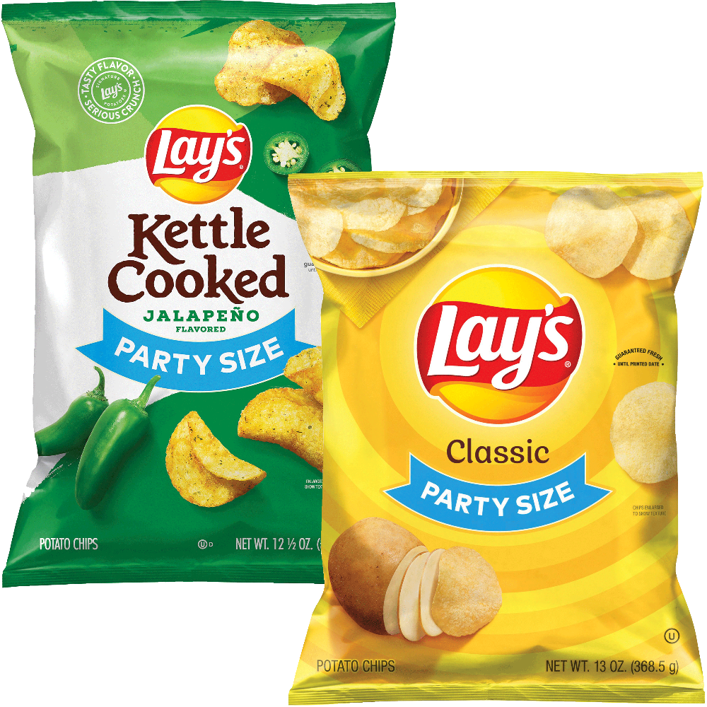 Lay's Party Size Potato or Kettle Cooked Potato Chips