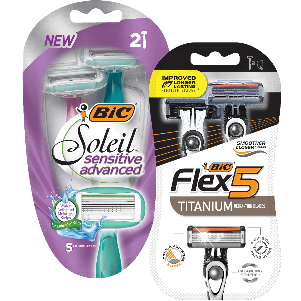 Bic Flex 5, Soleil or Easy Rinse Razors