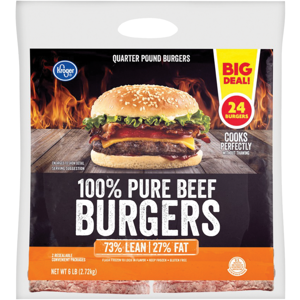 Kroger 73% Lean Beef Patties