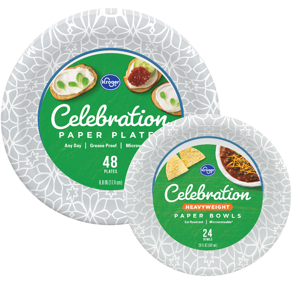 Kroger Celebration Paper Plates or Bowls