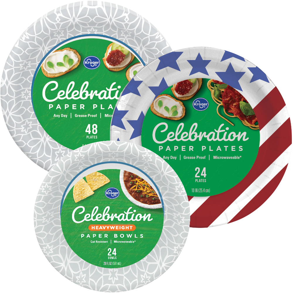 Kroger Celebration Paper Plates or Bowls