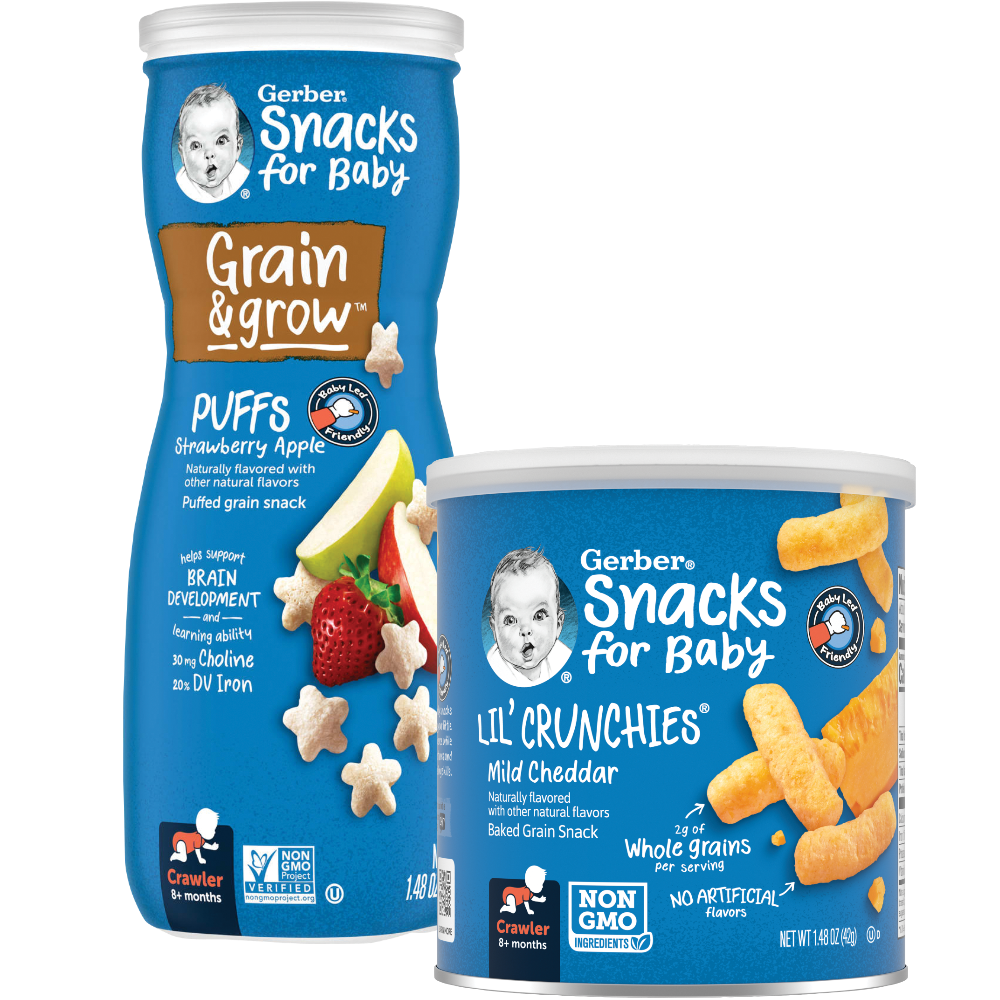 Gerber Puffs or Lil' Crunchies Baby Snacks