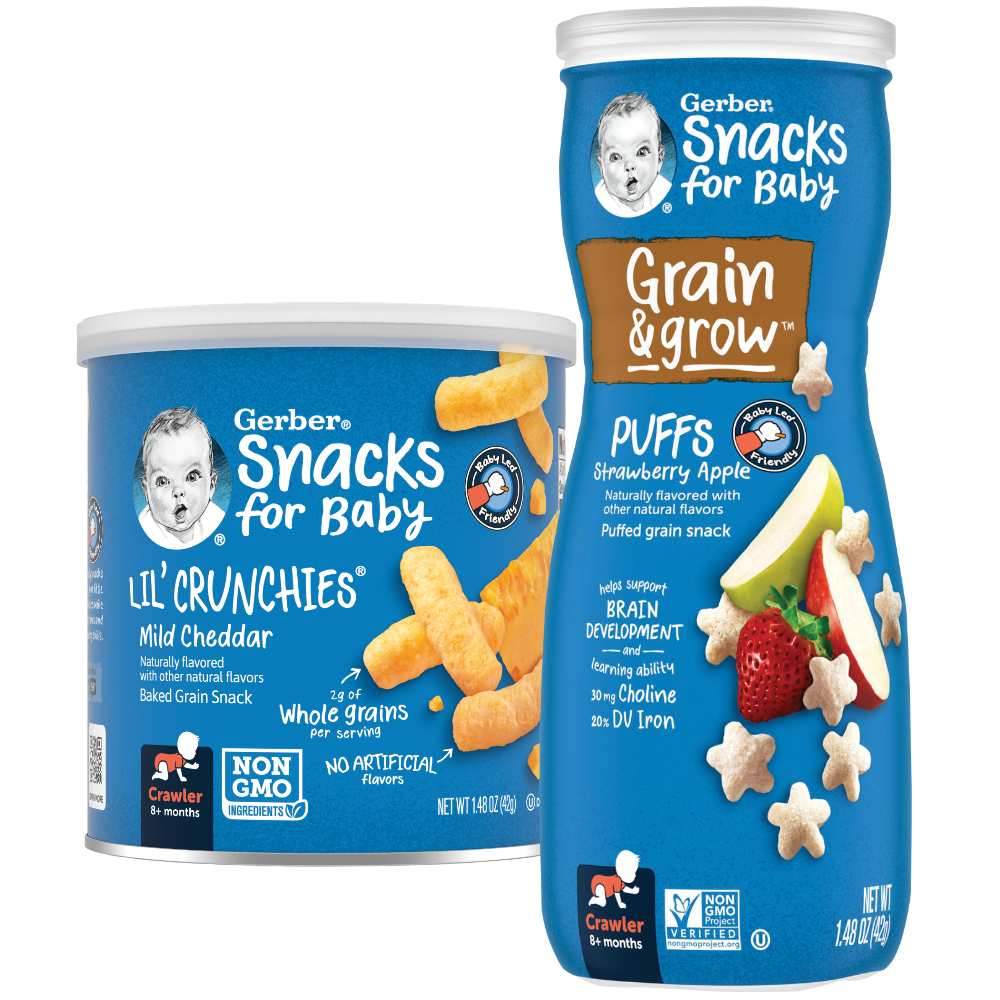 Gerber Puffs or Lil' Crunchies Baby Snacks