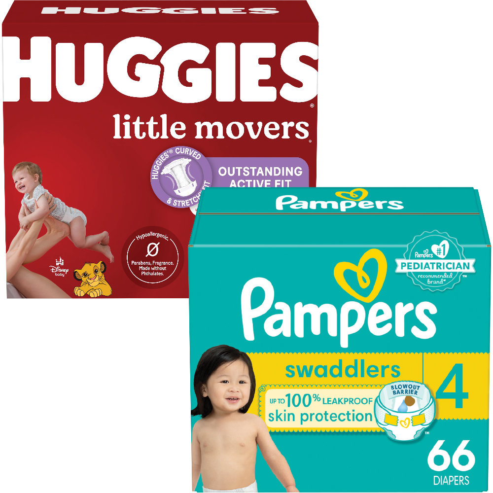 Pampers Swaddlers or Baby Dry Diapers