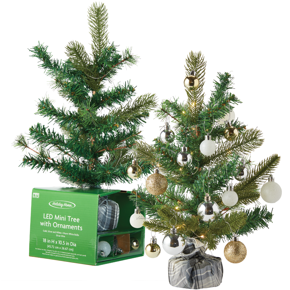 Holiday Home Mini Tree with Ornaments
