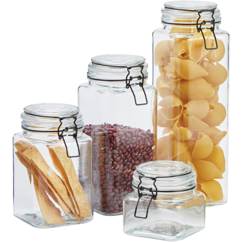 Dash of That Essentials Glass Clamp Storage Jars