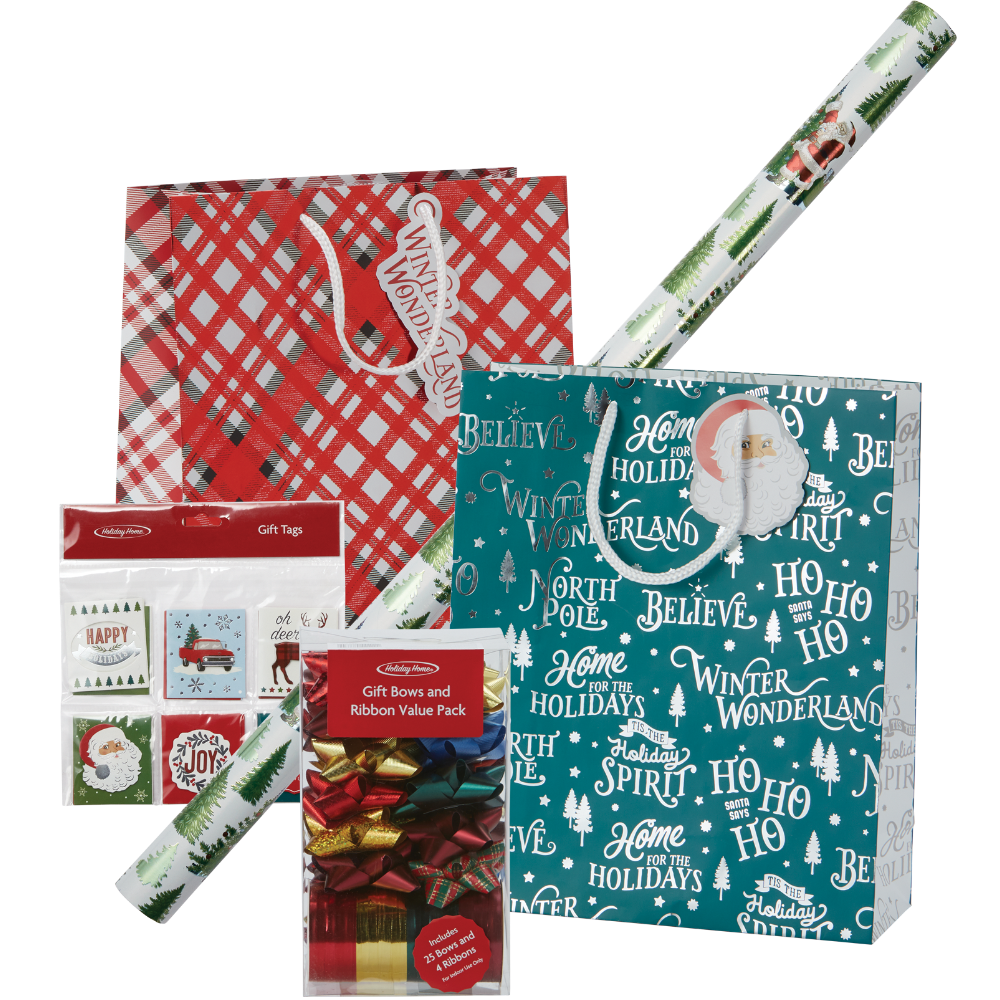 Holiday Home Gift Wrap, Bags or Bows