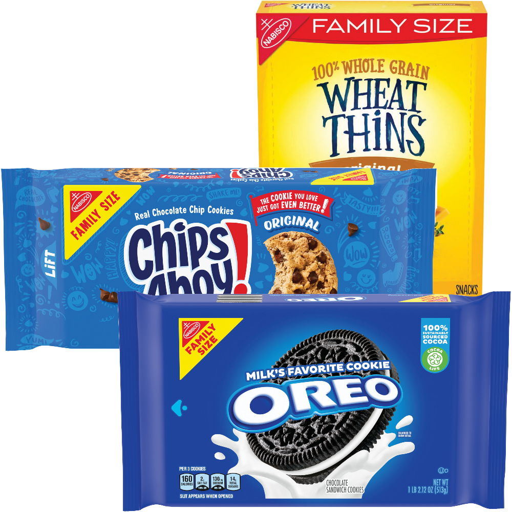 Nabisco Oreo or Chips Ahoy Family Size Cookies