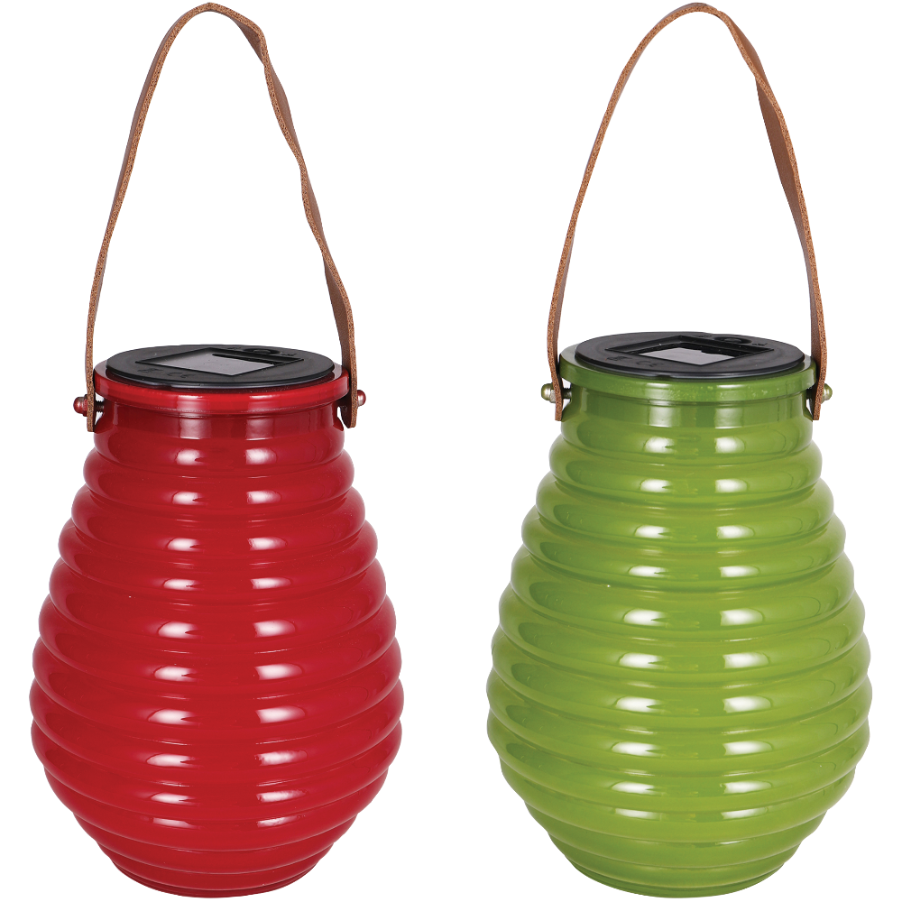 HD Designs Outdoors Tinted Glass Solar Lantern