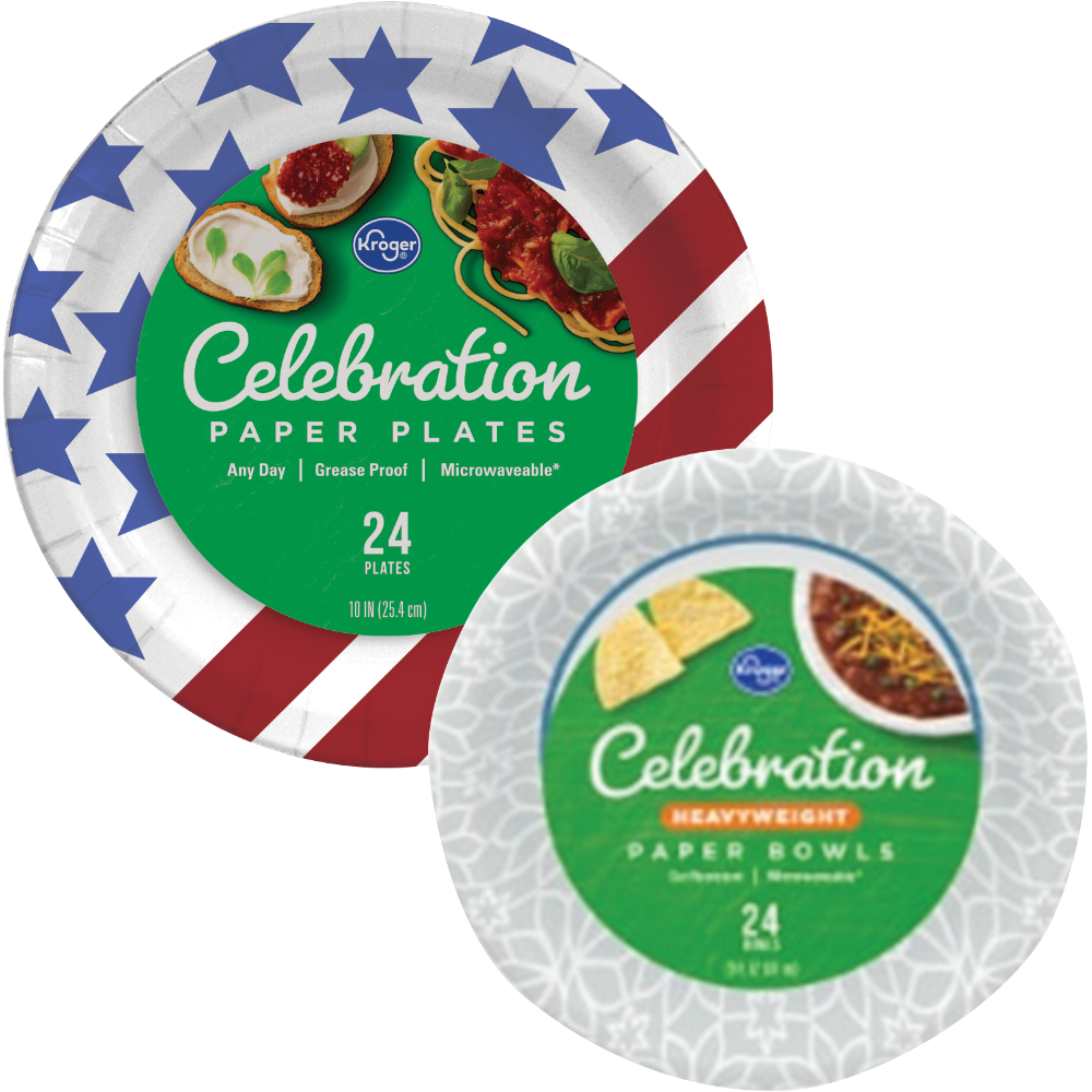 Kroger Celebration Paper Plates or Bowls