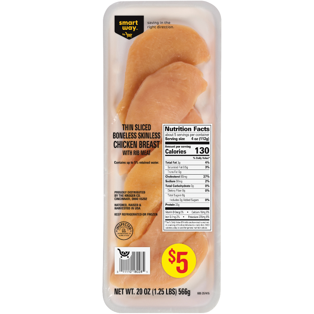 Thin-Sliced Boneless Chicken Breasts